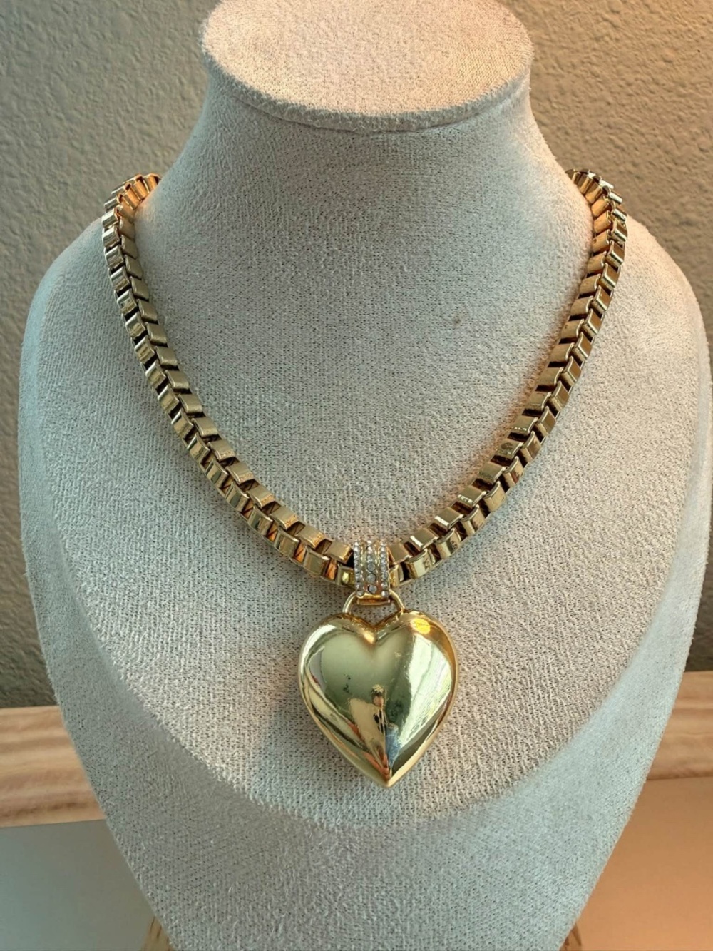 Sugarfix by Bauble Bar Gold Tone Puffy Heart Pendant Necklace